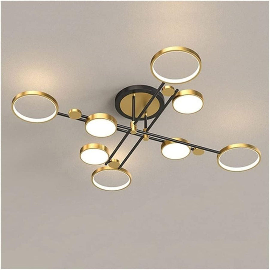 Lustre LED avec télécommande MARIA, 8 éléments, 44W, lumière chaude/froide/neutre, variable, doré