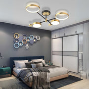 Lustre LED avec télécommande MARIA, 4 éléments, 22W, lumière chaude/froide/neutre, variable, doré