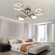 Lustre LED avec télécommande MARIA, 4 éléments, 22W, lumière chaude/froide/neutre, variable, doré