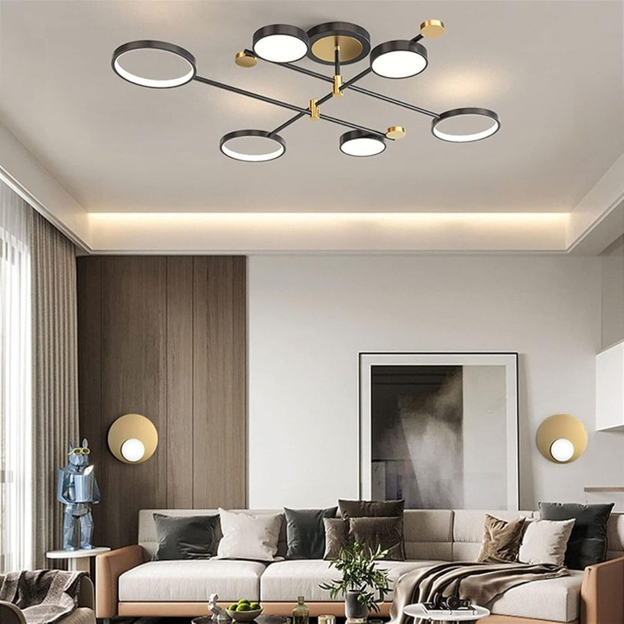 Lustre LED avec télécommande MARIA, 31W, 6 éléments, lumière chaude/froide/neutre, variable, noir