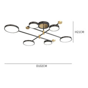 Lustre LED avec télécommande MARIA, 31W, 6 éléments, lumière chaude/froide/neutre, variable, noir