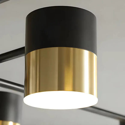 Lustre LED avec télécommande MARIO, 32W, 8 éléments, lumière froide/chaude/neutre, variable, noir/or