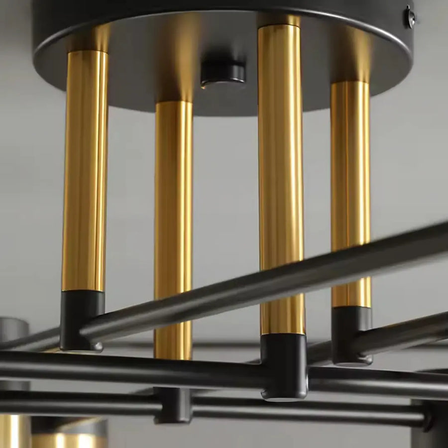 Lustre LED avec télécommande MARIO, 32W, 8 éléments, lumière froide/chaude/neutre, variable, noir/or