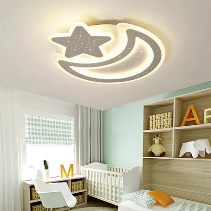Lustre LED Nova avec télécommande, 91 W, variable, forme lune et étoile, blanc