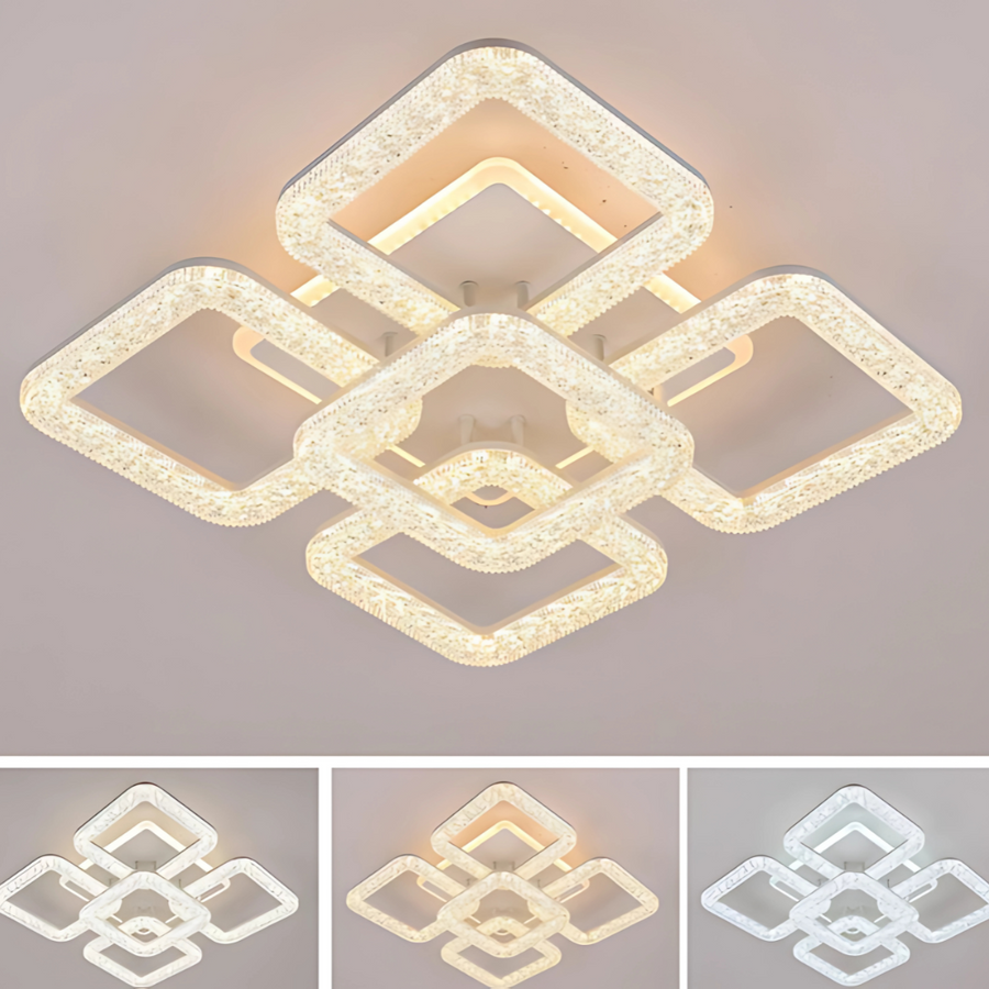 Lustre LED Astrid avec télécommande, 134 W, variable, blanc