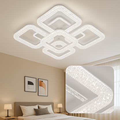 Lustre LED Astrid avec télécommande, 134 W, variable, blanc