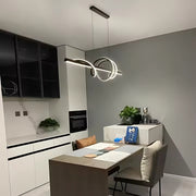 Lustre LED suspendu avec télécommande RIBBON 66W, Linéaire, Lumière Froide/Chaude/Neutre, Dimmable, Noir, Hauteur Réglable