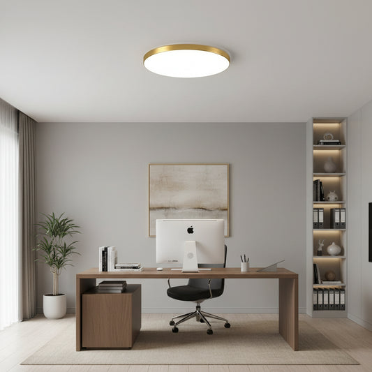 Plafonnier LED SOLIS 37cm 33W Lumière Froide Or