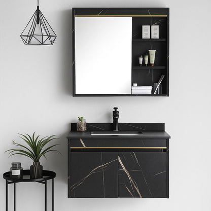 Ensemble de meubles de salle de bain 60x50cm 2 pièces noir