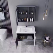 MYKONOS Ensemble de Meubles de Salle de Bain, 80x40 cm, 2 pièces, Gris et Blanc