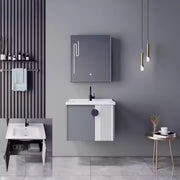 MYKONOS Ensemble de Meubles de Salle de Bain, 60x40 cm, 2 pièces, Gris et Blanc