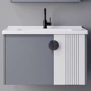 MYKONOS Ensemble de Meubles de Salle de Bain, 80x40 cm, 2 pièces, Gris et Blanc