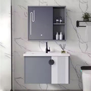 MYKONOS Ensemble de Meubles de Salle de Bain, 80x40 cm, 2 pièces, Gris et Blanc