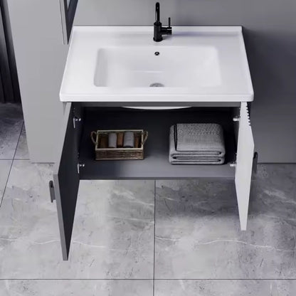 MYKONOS Ensemble de Meubles de Salle de Bain, 80x40 cm, 2 pièces, Gris et Blanc