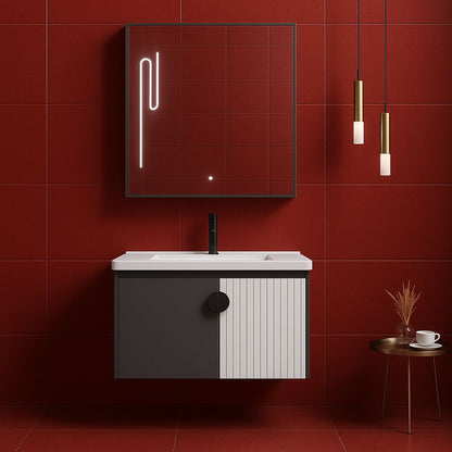 MYKONOS Ensemble de Meubles de Salle de Bain, 60x40 cm, 2 pièces, Gris et Blanc