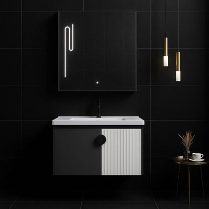 MYKONOS Ensemble de Meubles de Salle de Bain, 60x40 cm, 2 pièces, Gris et Blanc