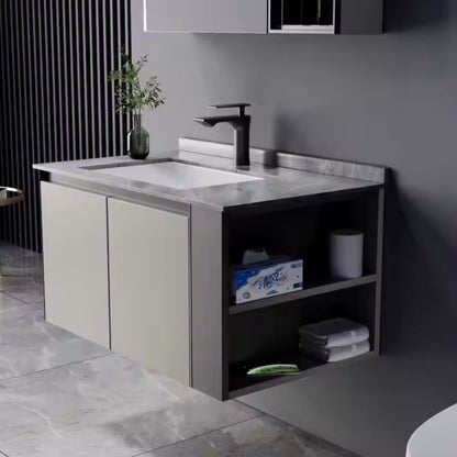 ZAKYNTHOS Ensemble de Meubles de Salle de Bain, 80 cm, 2 pièces, Gris et Crème