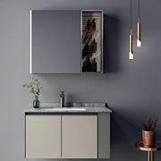 ZAKYNTHOS Ensemble de Meubles de Salle de Bain, 80 cm, 2 pièces, Gris et Crème