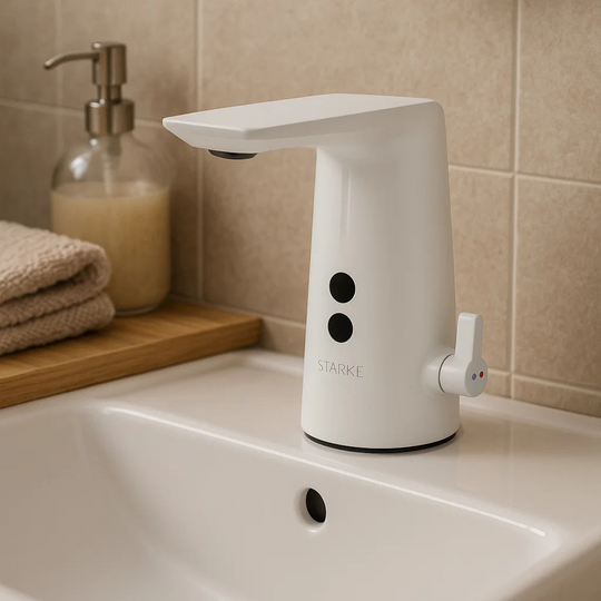 Robinet d'évier avec capteur, sanitaire en laiton, blanc, robinets de salle de bains RW-190WH titre par défaut Alessandro Design