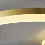 RINOVA Lustre LED avec Télécommande, 4 cercles, 112W, Lumière Chaude/Froide/Neutre, Intensité Variable, Or