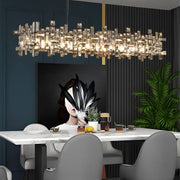 Lustre en cristal RZ-2/780x280GD, 10xE14, 78X28cm, hauteur réglable, or brillant, hauteur réglable, design élégant