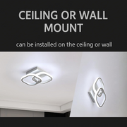 Lustre LED VERTEX Matrix, diamants superposés, cadres métalliques, 11 W, 2 diamants, lumière froide/chaude/neutre 3000K/4000K/6000K, blanc