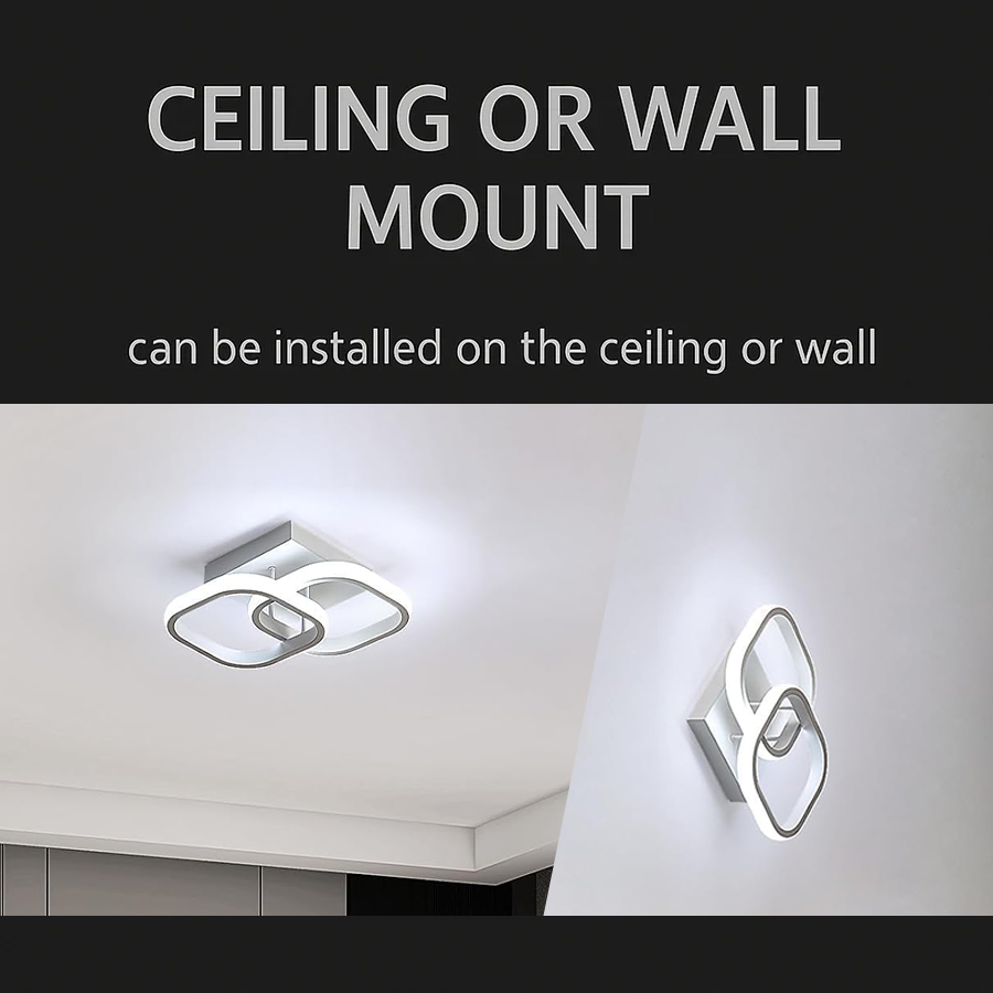 Lustre LED VERTEX Matrix, diamants superposés, cadres métalliques, 11 W, 2 diamants, lumière froide/chaude/neutre 3000K/4000K/6000K, blanc