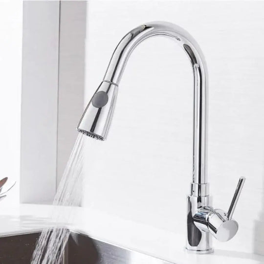 Robinet de cuisine avec douche extractible, robinet tactile pour marche/arrêt, acier inoxydable SUS304, chromé, CF/TOUCH/1 Robinets de cuisine Titre par défaut Alessandro Design