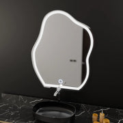 Miroir LED organique 50x70cm, Forme Touch, Système anti-buée, Gradable