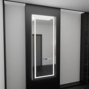 Miroir LED rectangulaire, 60x150cm, Capteur Radar Alessia Marcello, Système Antibuée, Horloge & Thermomètre, Dimabila, Dressing Couture