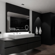 Miroir LED rectangulaire, 120x80 cm, Harmonie MotionGlow Marcello, système anti-buée, horloge et thermomètre, loupe cosmétique, intensité variable