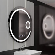 Miroir rond LED, 70 cm, Visio MotionGlow Marcello, système anti-buée, horloge et thermomètre, loupe cosmétique, intensité variable