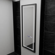 Miroir LED rectangulaire, 60x150cm, Capteur Radar Bianca Marcello, Système Antibuée, Horloge & Thermomètre, Dimabila, Dressing Couture