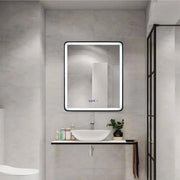 Miroir LED rectangulaire 70x90cm Système anti-buée EDGE Touch, Cadre Noir