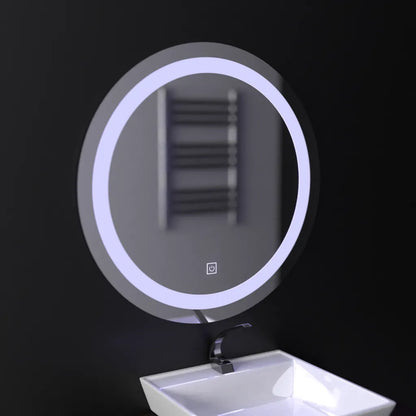 Miroir LED Touch Gallio, Diamètre 60cm, Lumière Froide 6000K, Verre
