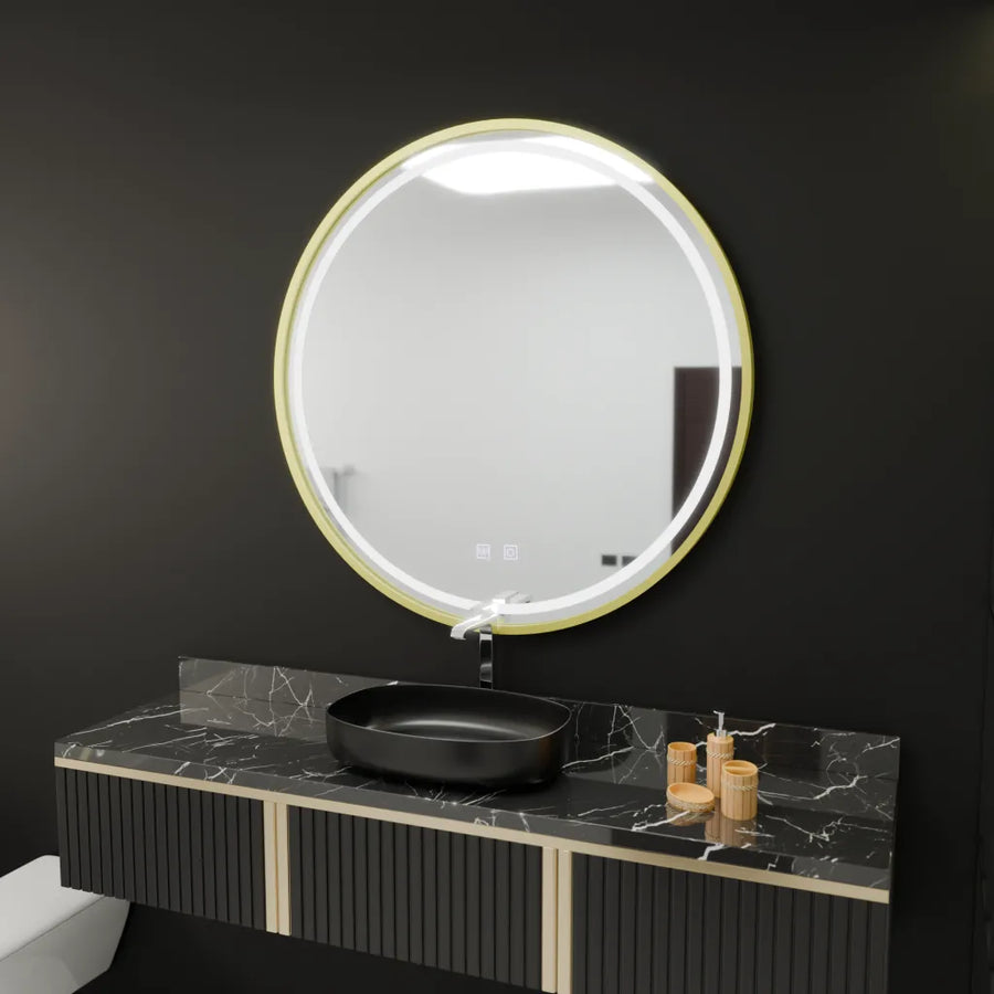 Miroir LED rond, 60 cm, Glanz Touch, système anti-buée, intensité variable