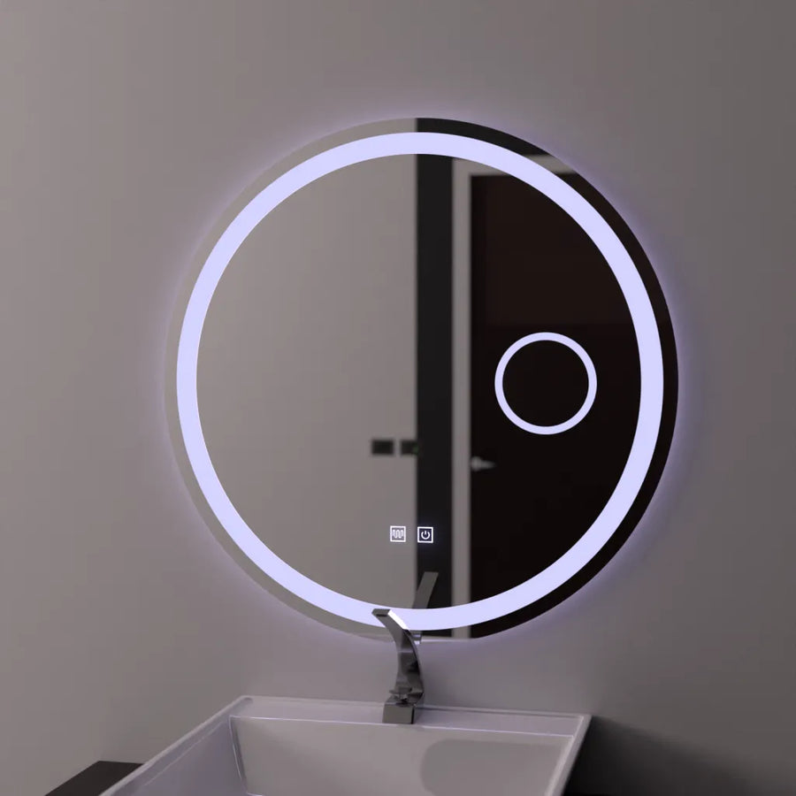 Miroir rond LED 60 cm, Luxor Touch, système anti-buée, intensité variable
