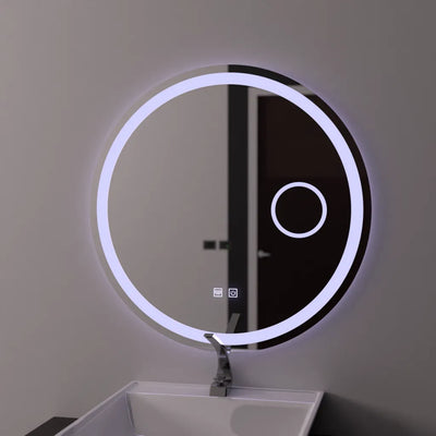 Miroir rond LED 70 cm, Luxor Touch, système anti-buée, intensité variable