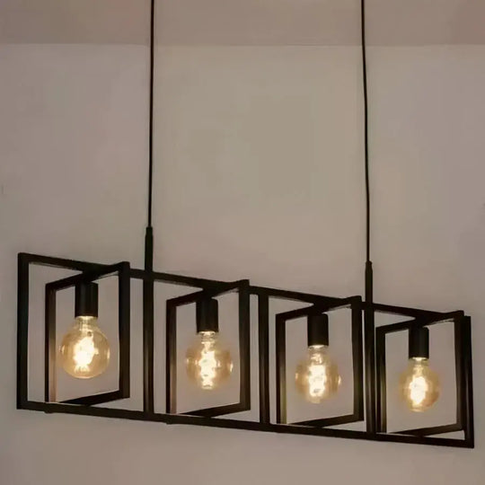 Suspension Archer 4x E27 Lustre Noir Industriel Default Titre Alessandro Design