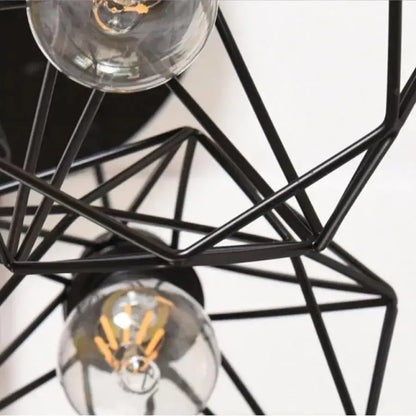 Lustre en forme de diamant, STRUKTUR, 3xE27, Noir, Métal