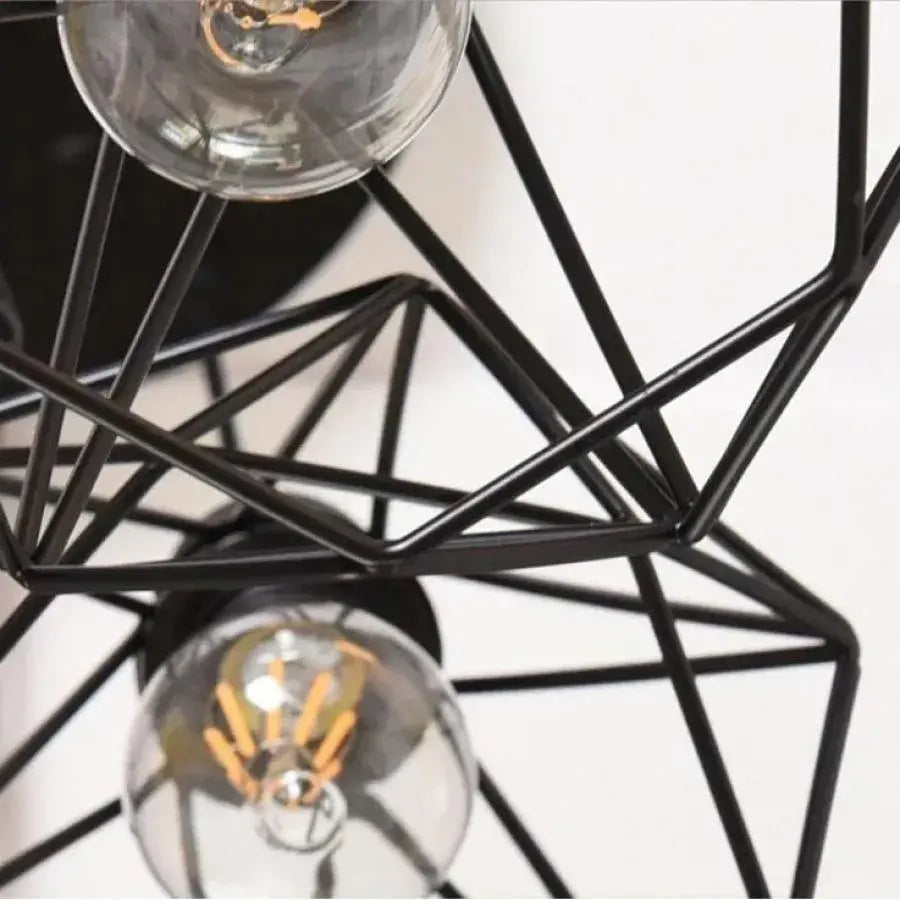 Lustre en forme de diamant, STRUKTUR, 3xE27, Noir, Métal