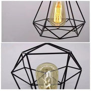 Lustre en forme de diamant, STRUKTUR, 3xE27, Noir, Métal