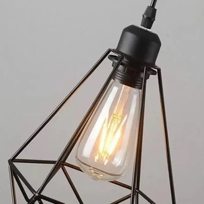 Lustre en forme de diamant, STRUKTUR, 3xE27, Noir, Métal