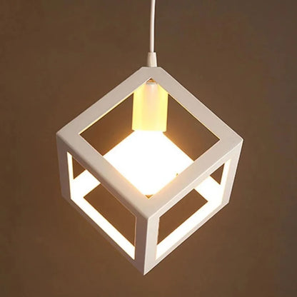 Lustre Forme Cube, STRUCTURE Cluster, 3xE27, Blanc, Métal