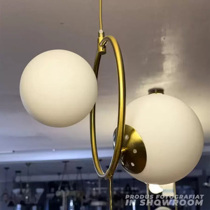 Lustre LOFT Atelier, 2x E27, Or Blanc, Métal, Hauteur Réglable