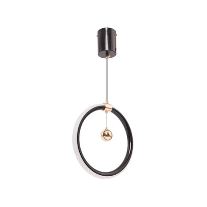 Suspension LED HAL 24W, Lumière Froide/Chaude/Neutre, Or Noir Brillant, Hauteur Ajustable