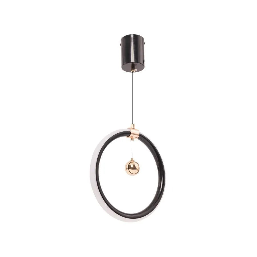 Suspension LED HAL 24W, Lumière Froide/Chaude/Neutre, Or Noir Brillant, Hauteur Ajustable