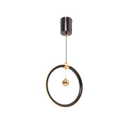 Suspension LED HAL 24W, Lumière Froide/Chaude/Neutre, Or Noir Brillant, Hauteur Ajustable