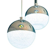 Lustre LED suspendu avec télécommande JEREMIAS 63W, 6 éléments, Lumière Froide/Chaude/Neutre, Gradable, Argent, Hauteur Réglable