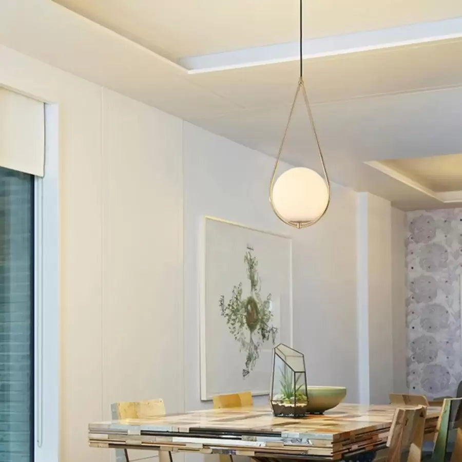 LOFT Haven Lustre, 1x E27, Or Blanc, Métal, Hauteur Réglable